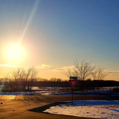 Median at sunset in Sedalia.