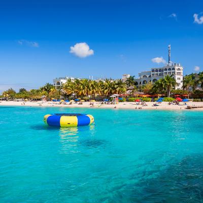 A floating ring in beachfront of the hotels in Montego Bay, Jamaica.