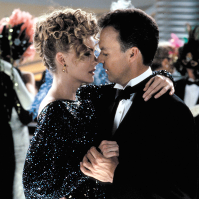 Actors Michelle Pfeiffer and Michael Keaton in 'Batman Returns,' directed by Tim Bruton.