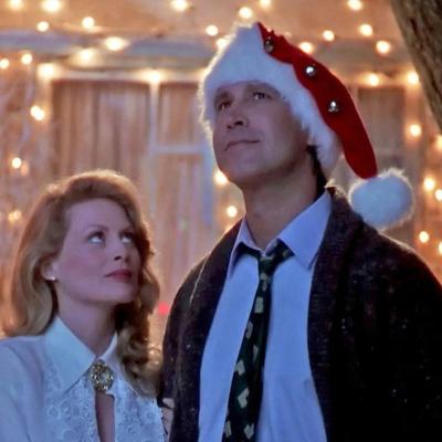 Actors Beverly D'Angelo and Chevy Chase in 'National Lampoon's Christmas Vacation.'