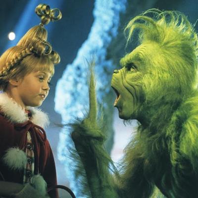 Actors Taylor Momsen and Jim Carrey in 'How the Grinch Stole Christmas.'