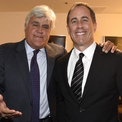 Jay Leno and Jerry Seinfeld attend the National Night of Laughter and Song at the John F. Kennedy Center for the Performing Arts on June 5, 2017 in Washington, D.C.