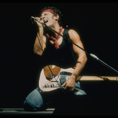 Bruce Springsteen on stage in Philadelphia, 1984.