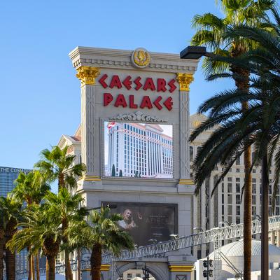 Weekends with Adele's sign promoted at the Caesar's Palace entrance in Las Vegas, NV.