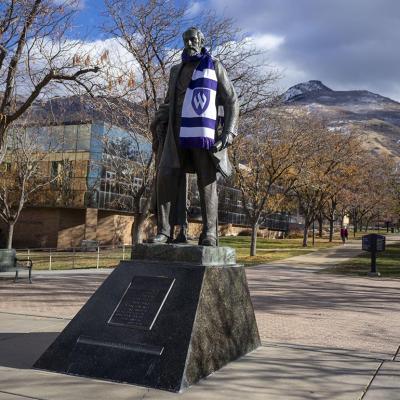 The Louis Frederick Moench statue at Weber State University.