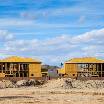 New single-family homes under construction in Phoenix, AZ.