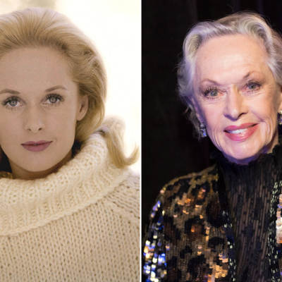 Tippi Hedren in 1964 (left) and in 2017 (right).