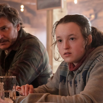 Pedro Pascal and Bella Ramsey in a scene from 'The Last of Us'