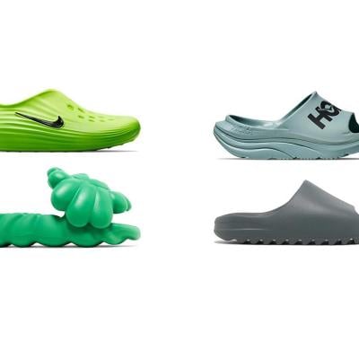 Top four slides design of 2025 from NIke, HOKA, Yeezy and Adidas.