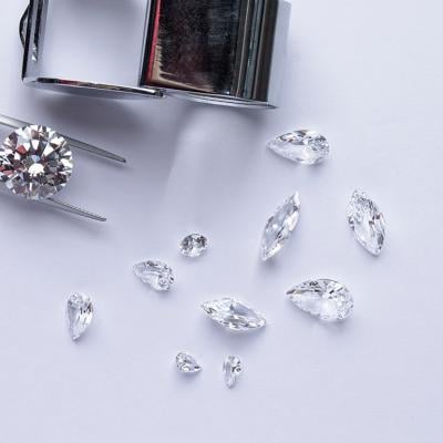 Different cuts of polished diamonds.