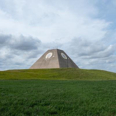 The missile site radar pyramid at the Stanley R. Mickelsen Safeguard Complex Nekoma, North Dakota.