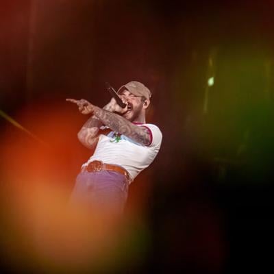 Post Malone performs at Rice-Eccles Stadium in Salt Lake City on Tuesday, April 29, 2025.