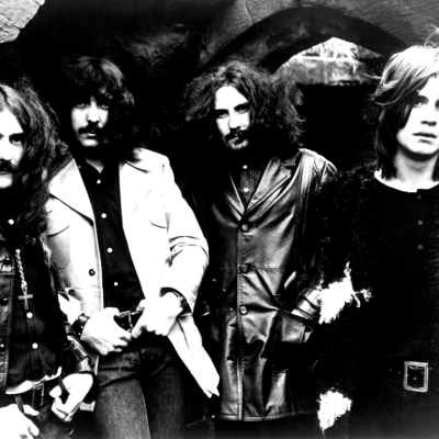 Warner Bros. Records publicity still photo of Black Sabbath (L-R) Geezer Butler, Tony Iommi, Bill Ward and Ozzy Osbourne, circa 1970. 