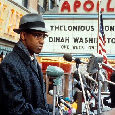 Denzel Washington in a scene from ‘Malcom X’.