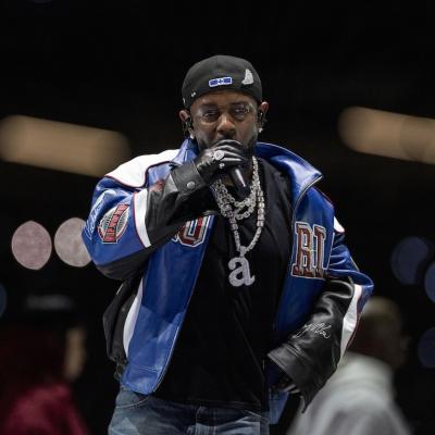 Kendrick Lamar performs during the Apple Music Super Bowl LIX Halftime Show at Caesars Superdome in New Orleans, Louisiana, on February 9, 2025.