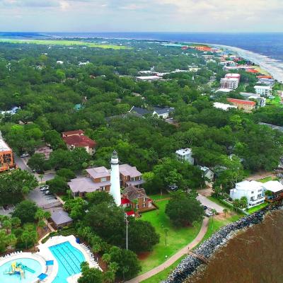 The St. Simons Island Light at the southern tip of St. Simons Island, Georgia, on August 28, 2024.