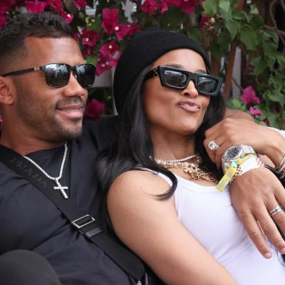 Russell Wilson and Ciara attend YouTube + Coachella 2025 at the Empire Polo Club in Indio, California, on April 13, 2025.