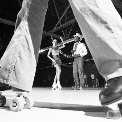 Roller disco night at the Grand Arena Roller Rink in San Francisco in 1979.