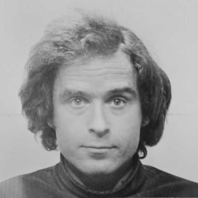 Portrait of the serial killer Ted Bundy.