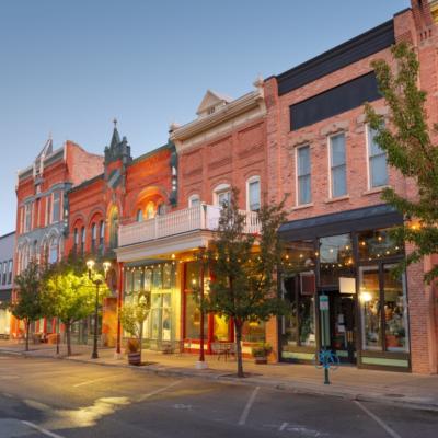 A small downtown main street.