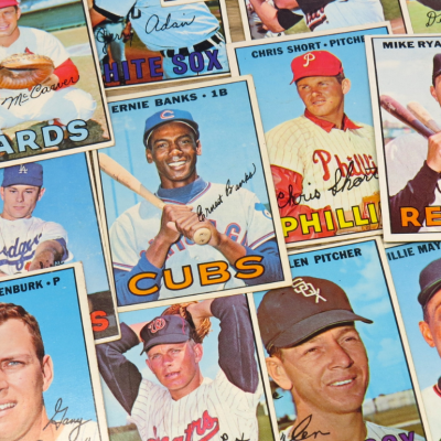 A colorful pile of vintage 1967 Topps baseball cards