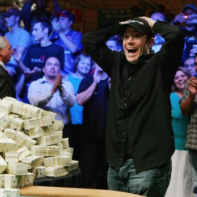 Jamie Gold reacts as he wins the World Series of Poker.