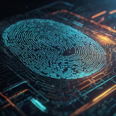 A digital fingerprint scan.