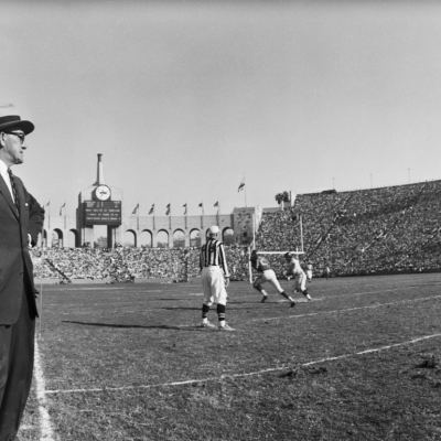 George Halas on the sidelines.