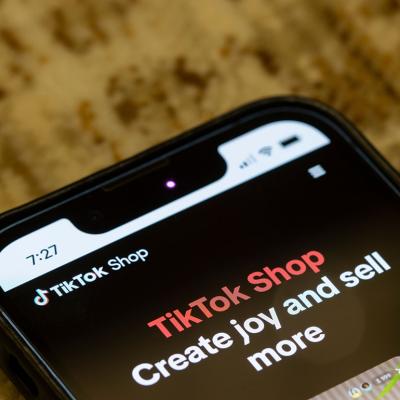 Webpage of TikTok Shop is seen on its corporate website on an iPhone.