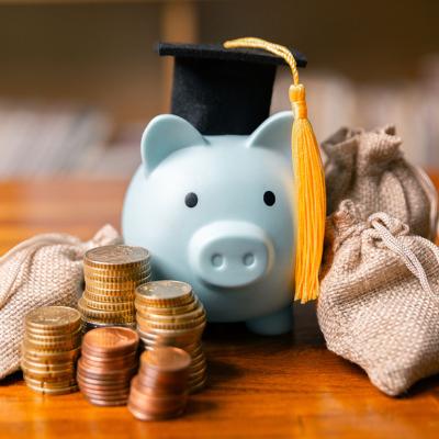 Money saving concept after graduation.