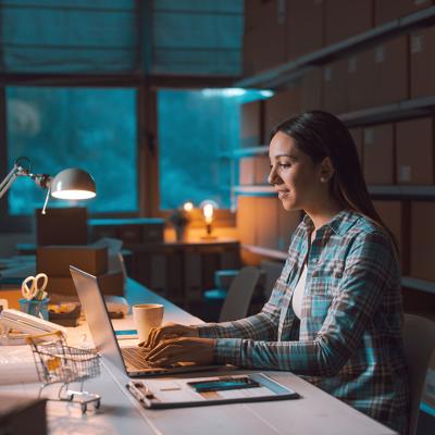 Young entrepreneur woman working her e-commerce store.