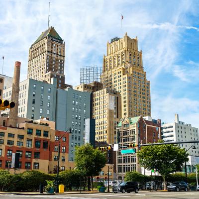 Skyline of downtown Newark, New Jersey.