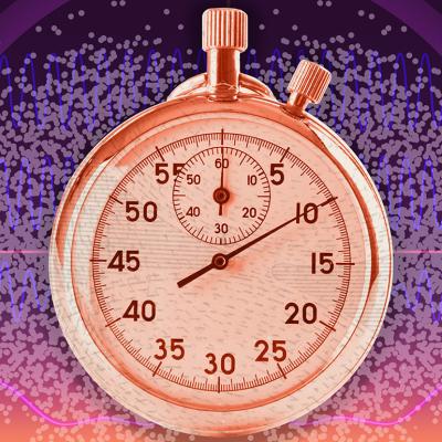 Illustration showing concept of studying time at molecular levels.