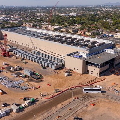 An aerial view of the QTS Data center under construction in Phoenix, Arizona.