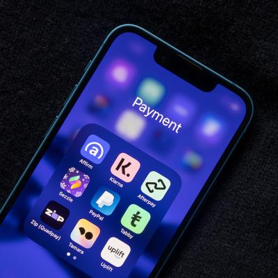 Smartphone showing Buy Now, Pay Later apps.
