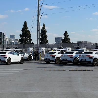 A Waymo parking lot in Culver City, California.