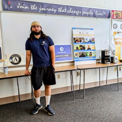 Daniel Zare, 27, visits Project Change at Sligo Middle School on Monday, Aug. 11, 2025 in Silver Spring, Maryland. 