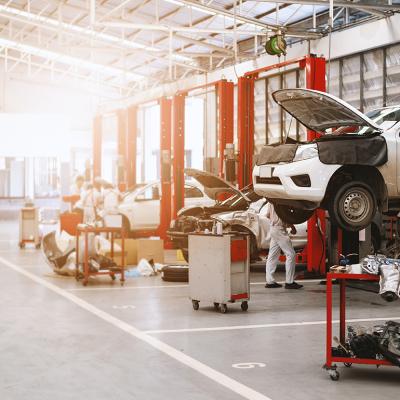 A car repair station.