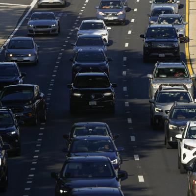 Traffic moves along Interstate 395 in Washington, DC.