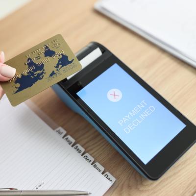 Payment declined on a terminal using a gold credit card.