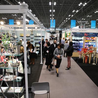 People checking out wholesale products and innovative designs during the 2017 NY NOW tradeshow in New York.