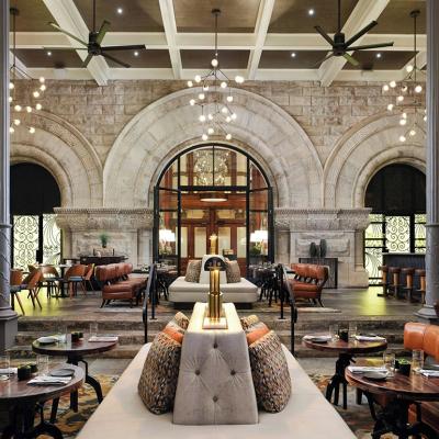 Interior of the Union Station Nashville Yards hotel lobby in Tennessee.