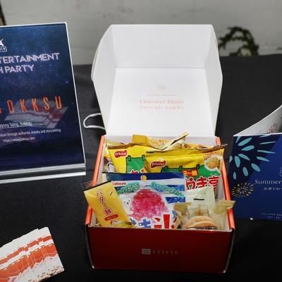 A box of Bokksu products at a Cali Star Entertainment Launch Party.