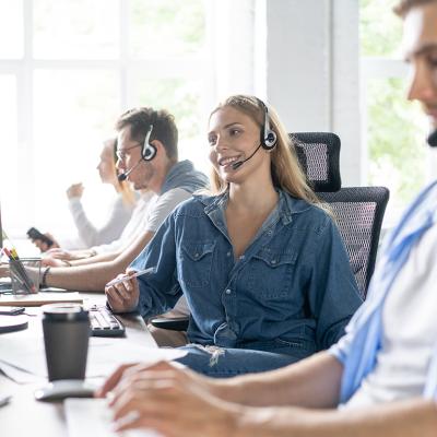 Customer support operators in their office.