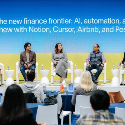 Ramp's Megan Lin Gibbons (L), joined by leading AI companies such as Cursor and Notion and industry leaders including Airbnb and Poshmark at OnRamp San Francisco.