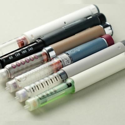 Multiple GLP-1 injection pens.