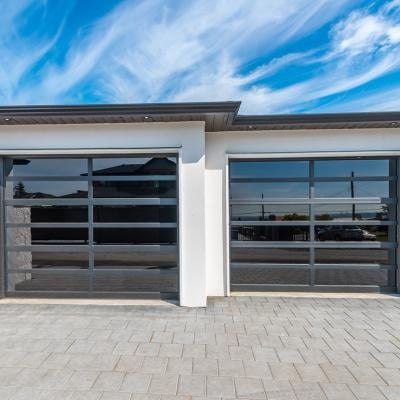 Garage doors of a modern home.