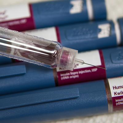 Tip of an insulin injection.