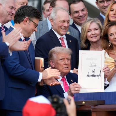 US President Donald Trump signs the 'Big, Beautiful Bill' into law on Independence Day of 2025.