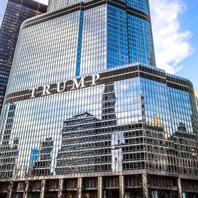 Facade of the Trump condo hotel in Chicago, Illinois.